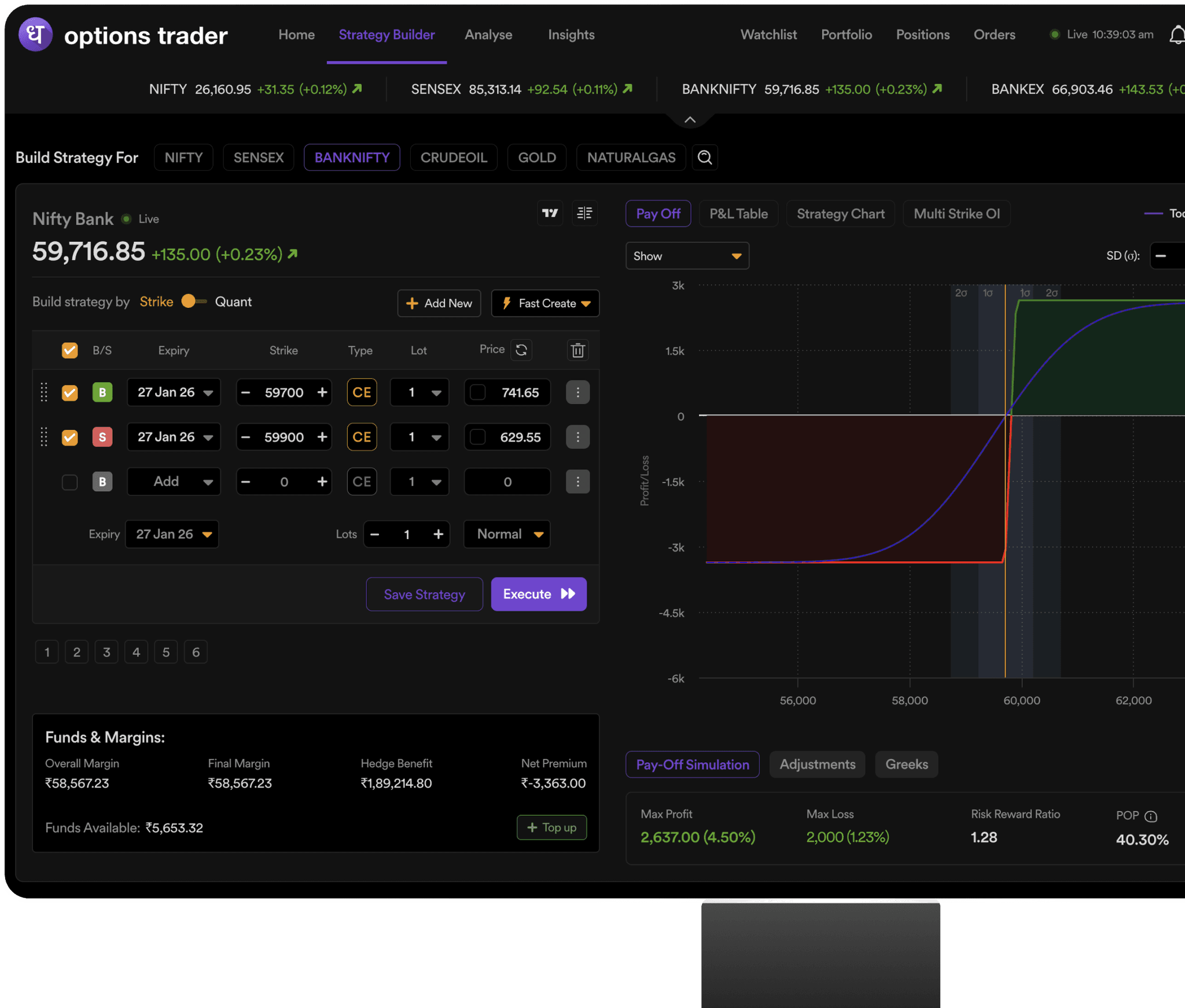 Options Trader Platform Interface